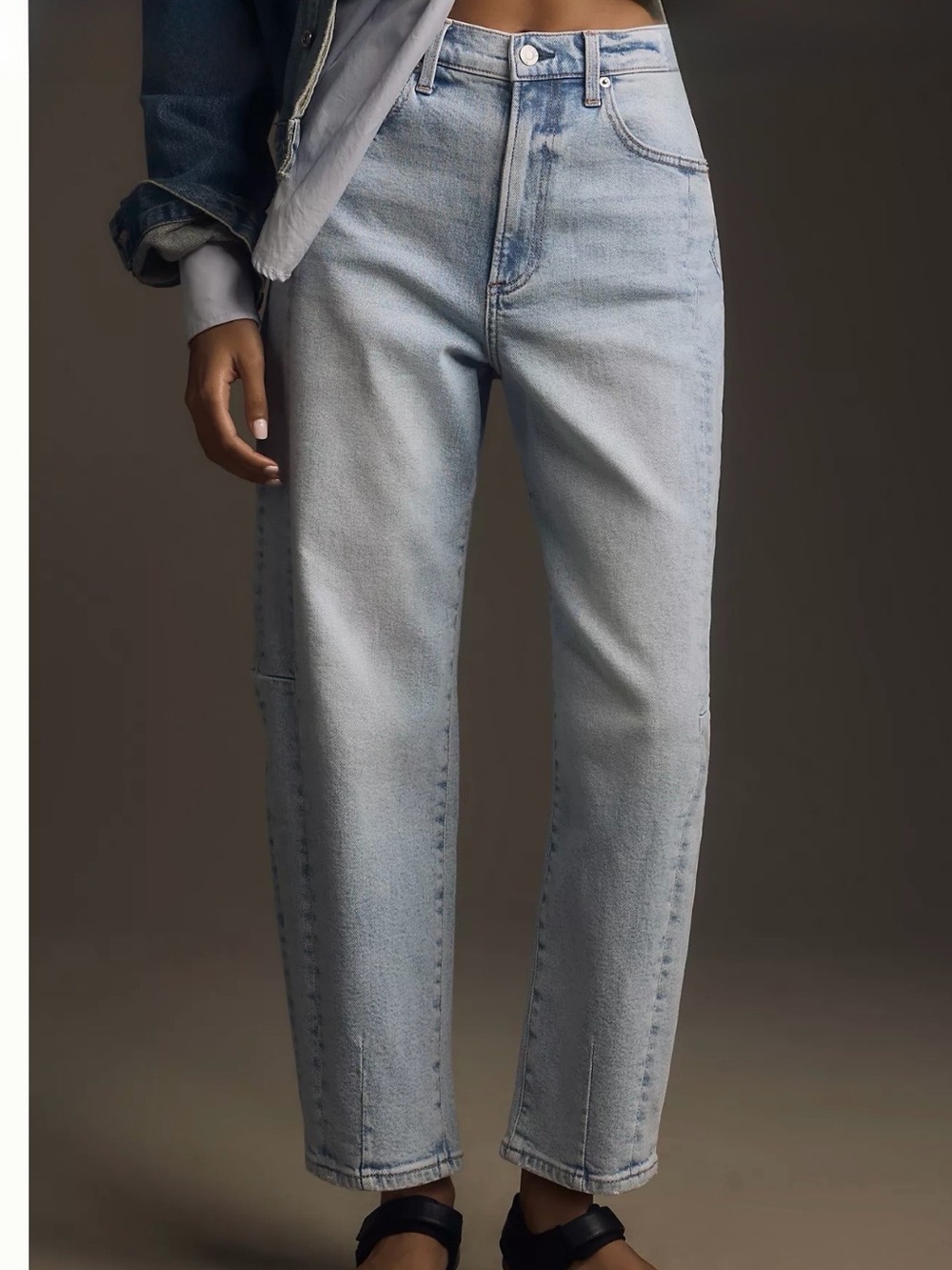 Pistola Barrel Leg Jeans Light Blue Wash Size 28